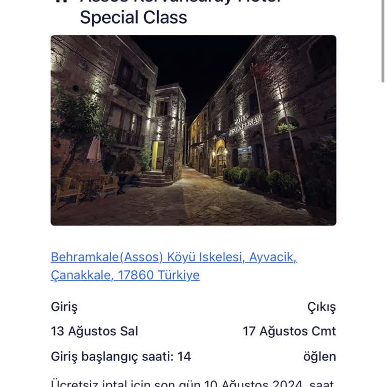 Hotels.com Ulaşamıyoruz Mağduruz Assos Kervansaray Otel Şikayet