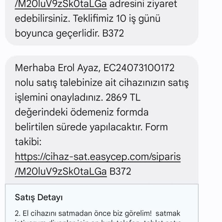 EasyCep Satılan Ürünün Ödemesini Alamamak