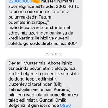 Extranet Üyelik İptali Yapmıyor Fatura Göndermeye Devam Ediyor