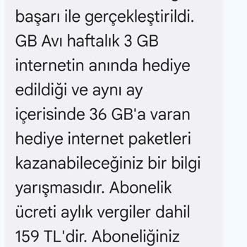 Vodafone Hediye İnternet Ücreti Şoku