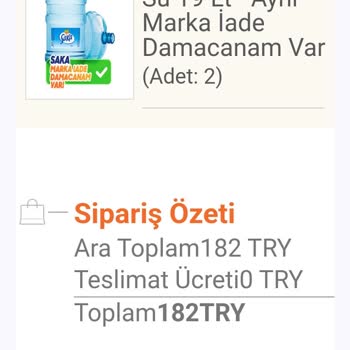 Trendyol'dan Sipariş Verilen Saka Su 2 Gündür Teslim Edilmedi