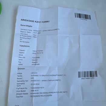 adidas Müşteri Memnuniyeti Sıfır