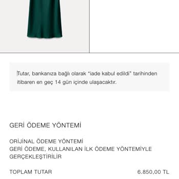 Zara İade Ücretlerini Yatırmıyor