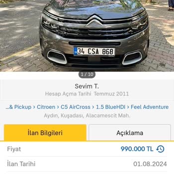 Sahibinden.com Üzerinden Yapılan Araç Satışında Yaşanan Sorun