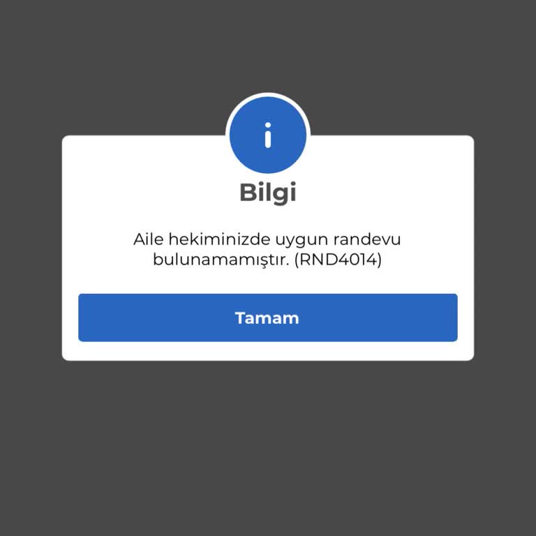 Aile Hekimi Randevu Sisteminde Sürekli Hata