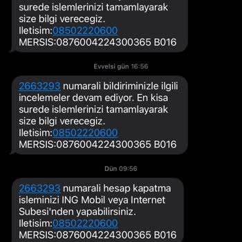 ING Bankası Hesap Kapatamama