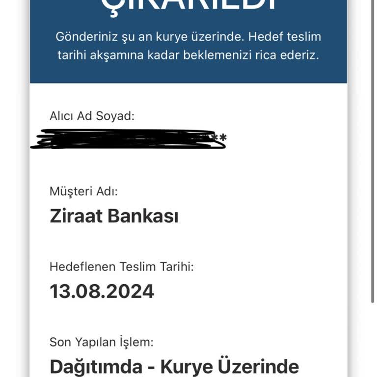 AGT Kurye Kartımı Israrla Getirmiyor