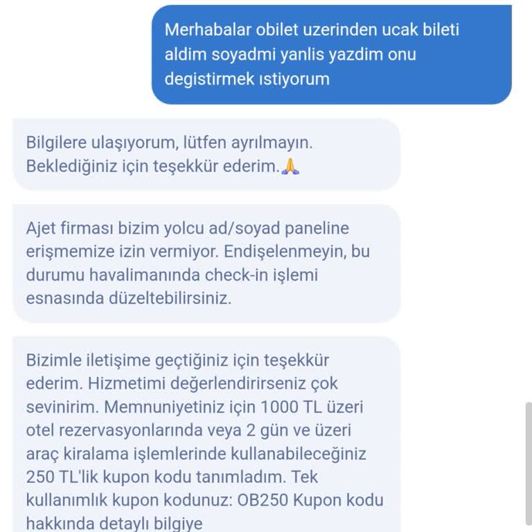 Obilet Ve Ajet Arasında Soyadı Değişikliği Mağduriyeti