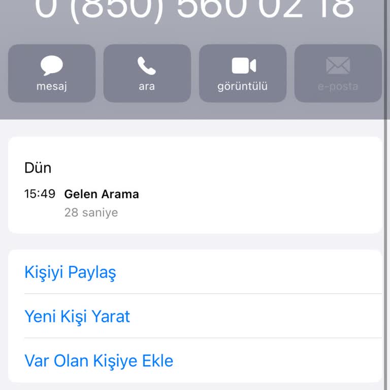 0850 560 02 18 Sorun Yaşama İhtimaline Karşı Önlem