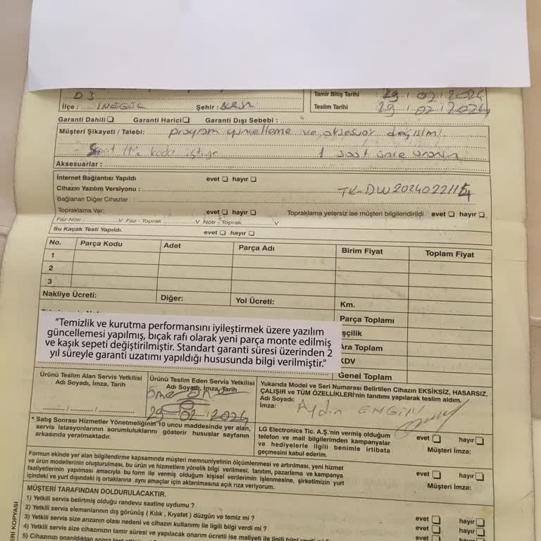 LG Ve Duyarsız Servis