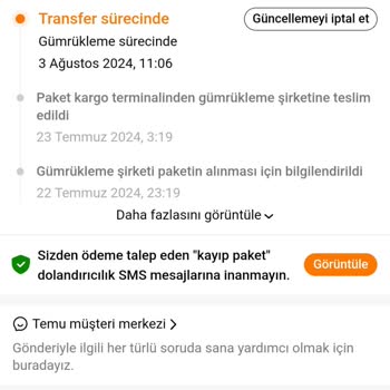 Temu MNG Kargo Gümrükte Bekleyen Kargo