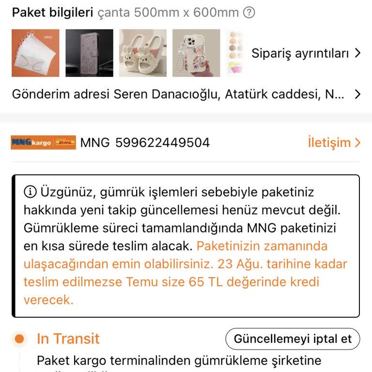 MNG Kargo Temu Gümrükte Takılan Kargo