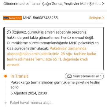 MNG Kargo Siparişimi 20 Gündür Gümrükten Geçirmiyor.
