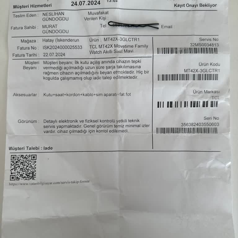 Vatan Bilgisayar'ın Sattığı Arızalı Ürün