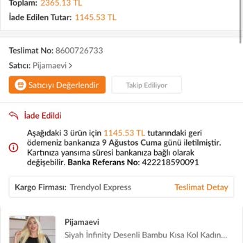 InstaPijama (pijamaevi.com) Göndermiş Olduğum 6 Üründen 3 Ürün Ortada Yok Kimse İlgilenmiyor
