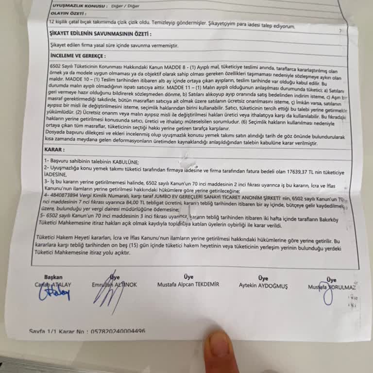 Jumbo Para İademi Yapmadı