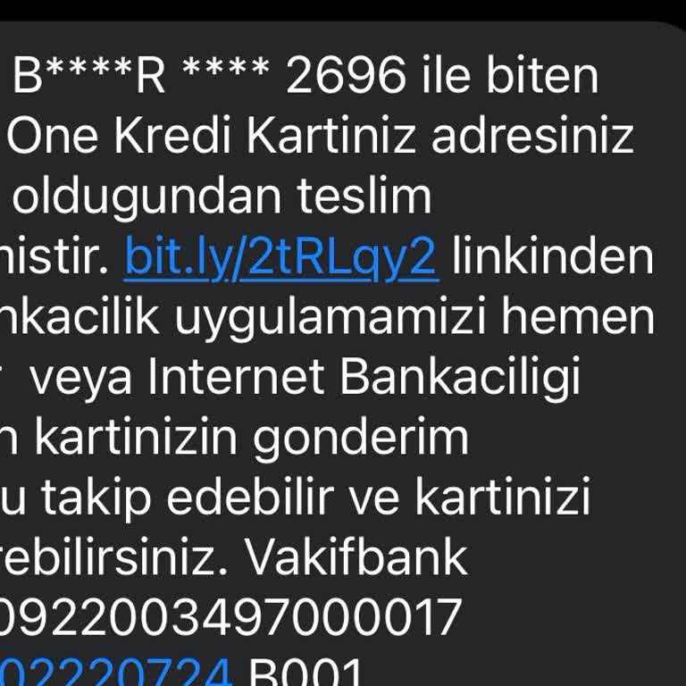 Teslim Edilemeyen VakıfBank Kredi Kartı