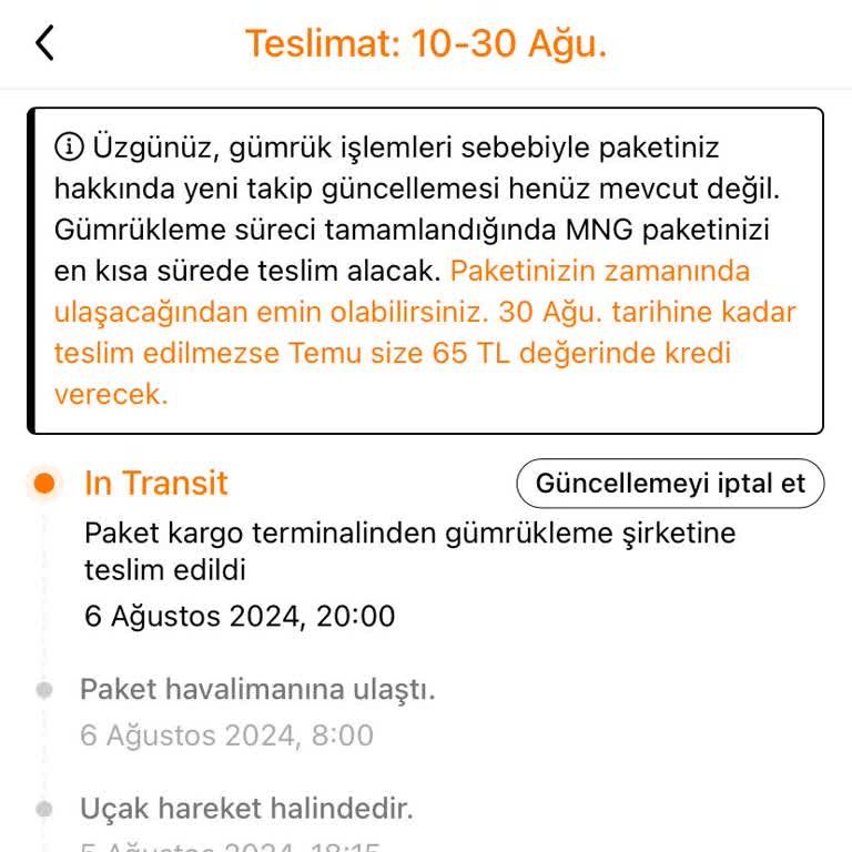 Temu Gümrüğe Takılan Sipariş