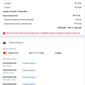 Türk Havayolları Ücretsiz Bilet Değiştirme Hakkımı Kullandırmıyor.