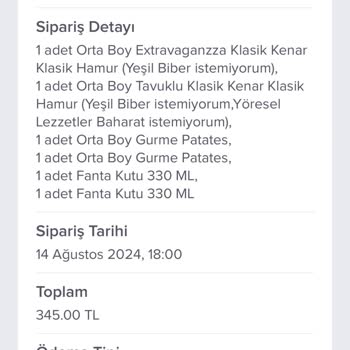 Domino's Pizza Siparişte Yanlış Ürünler