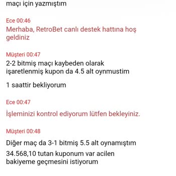 Retrobet Sitesi Tutan Kuponumu Kaybetmiş Olarak Gösterdi