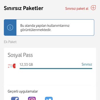 Vodafone Red 30 GB Ultra Paketinde Sosyal Medya Kullanım Sorunu