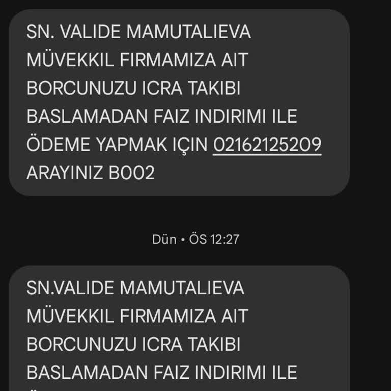 Metka Hukuk (SMS) Kişisel Verilerimin İzinsiz Kullanımı Ve Haksız Tahsilat Baskısı