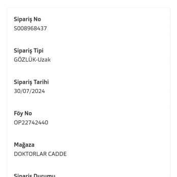 Atasun Optik Ne Zaman Geleceği Belli Olmayan Sipariş