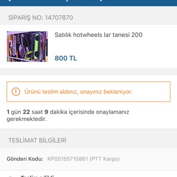 PttAVM Teslim Edildi Gözüküyor Ancak Teslim Almadım