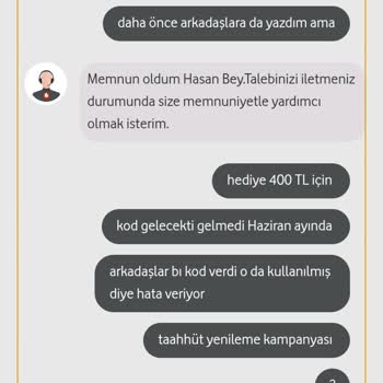 Vodafone Net Vodafone Hediye Çeki Tanımlanması Hakkında