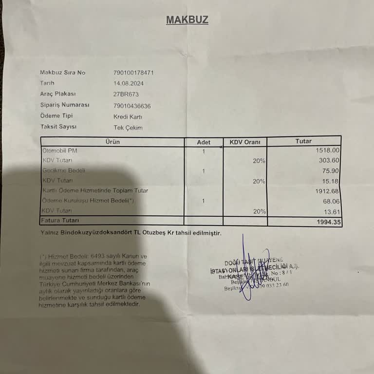 Muayene Ücretinde Haksız Fark Alımı Ve Tüvtürk'ün Tutumu