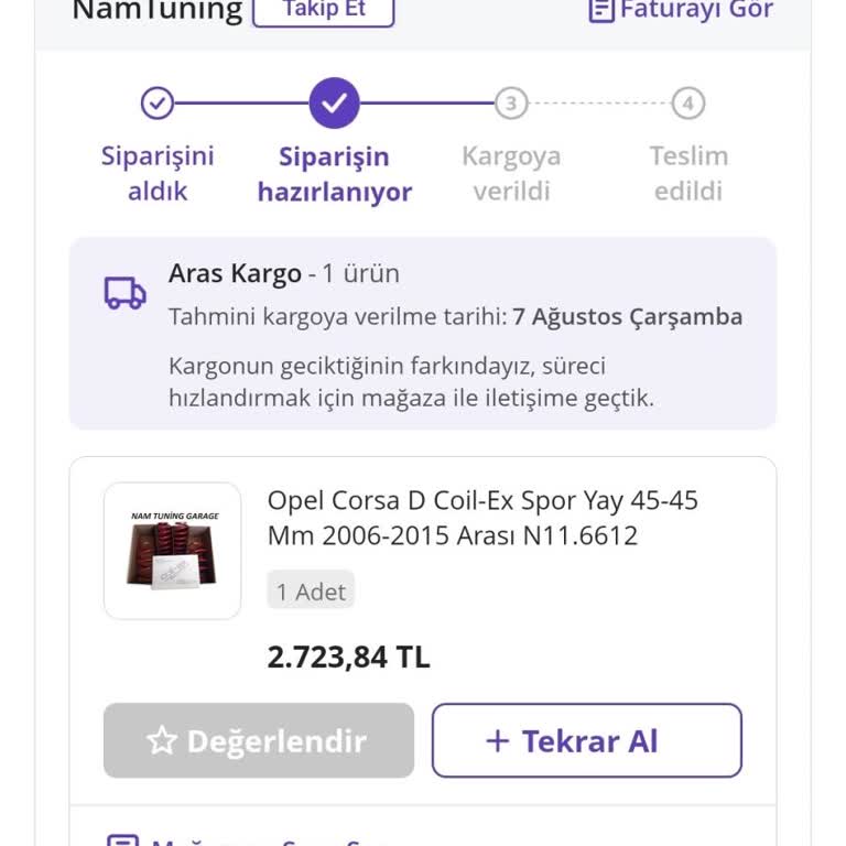 Nam Tuning Garage N11 Üzerinden Verilen Siparişin Gecikmesi Ve İletişim Sorunları