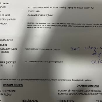 HP Yeni Bilgisayar Gönderilmesini İstiyorum