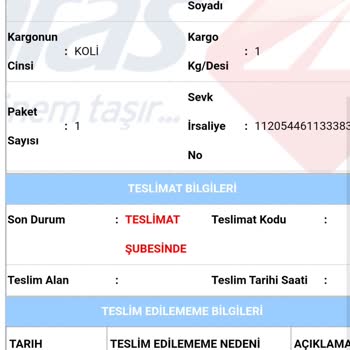 Aras Kargo Ürün Teslimatı Sorunu