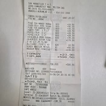 Şok Market Aynı Alışveriş İçin 2 Kere Paramı Aldı.
