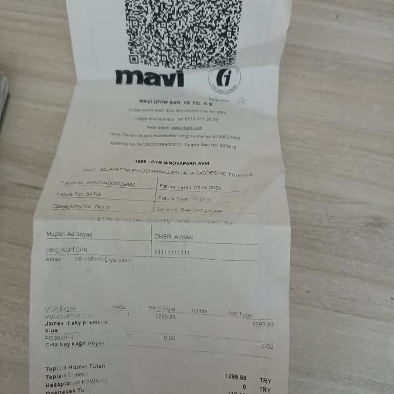 Mavi İncelemeye Gönderilen Pantolonun