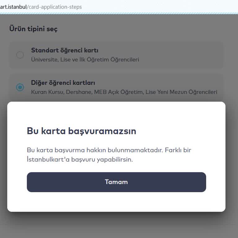 Belbim (İstanbulkart) Lise Yeni Mezun Kartı Çıkarmıyor