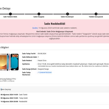 N11 Pazaryeri Satıcısı Qudex Technology Sahte Belge
