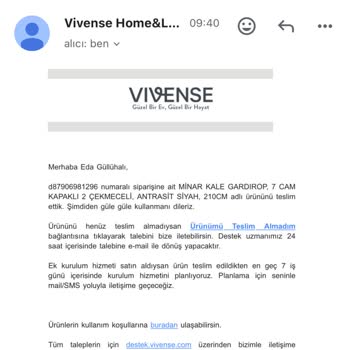 Vivense 4 Aydır Teslim Edilmeyen Dolap Ve Yetersiz Hizmet