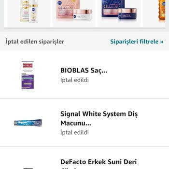 Amazon Siparişlerim İptal Ediliyor