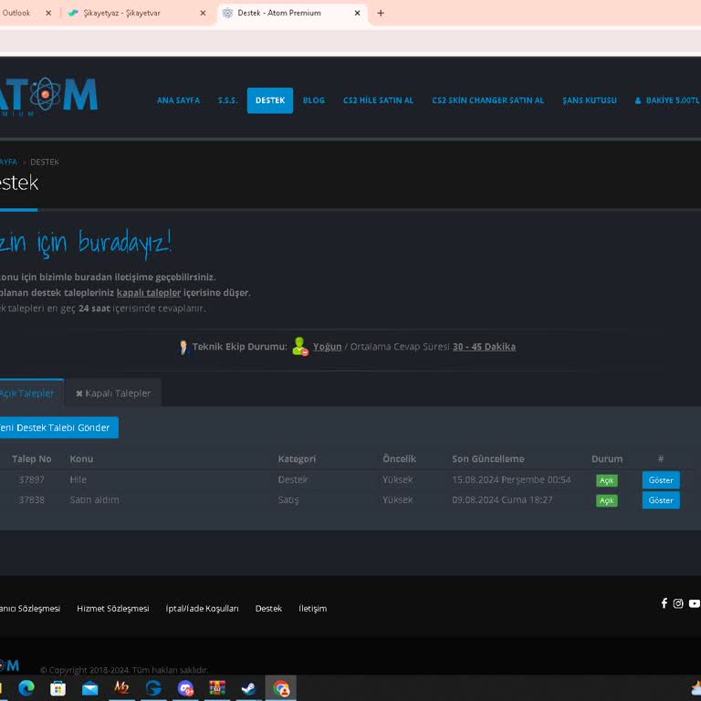 Atom Premium (atompremium.com) Ürün Ve Destek Sorunları