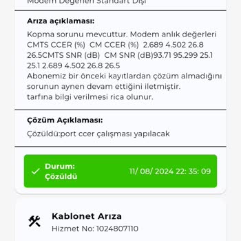 TÜRKSAT Kablo Net İnternet Problemi