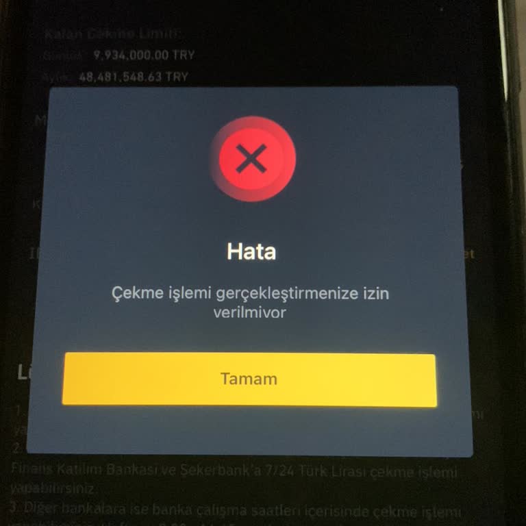 Binance TR Çekme İşlemine İzin Verilmiyor