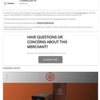 Tumblertr.com Sitesinde Ürünlerin Orijinal Ürünmüş Gibi Satılması