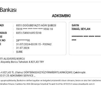 Ziraat Bankası'nın Banka Kartı Alışveriş Borcu Tahsilatı Yapması