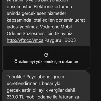 Vodafone Üyelik Sorunu ve Fatura İtirazı
