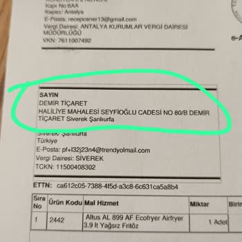 Trendyol Yanlış Fatura Kesimi