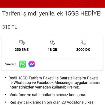 Vodafone Yüksek Ücretli Tarifeye Geçiş Zorlaması