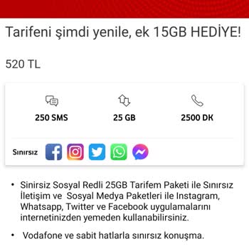 Vodafone Yüksek Ücretli Tarifeye Geçiş Zorlaması