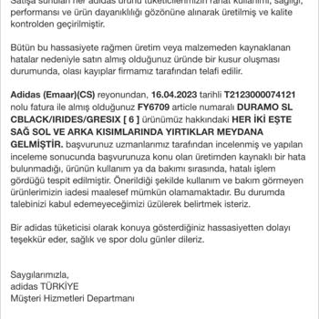 Adidas Ayakkabı 1 Yıl Olmadan Paramparça Oldu